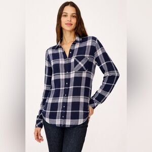 Rails Charli Linen Blend Button Up Shirt Size XL